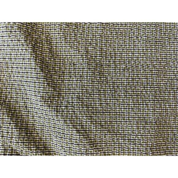 Cherokee Mens Medium Button Polo Shirt All Cotton Short Sleeve Green Box Pattern - Picture 5 of 8